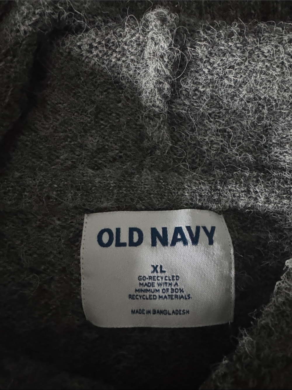 Old Navy Men's Gray V-Neck Hooded Sweater - Picture 2 of 2